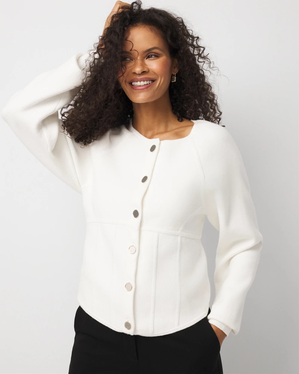 Corset Detail Button Front Cardigan