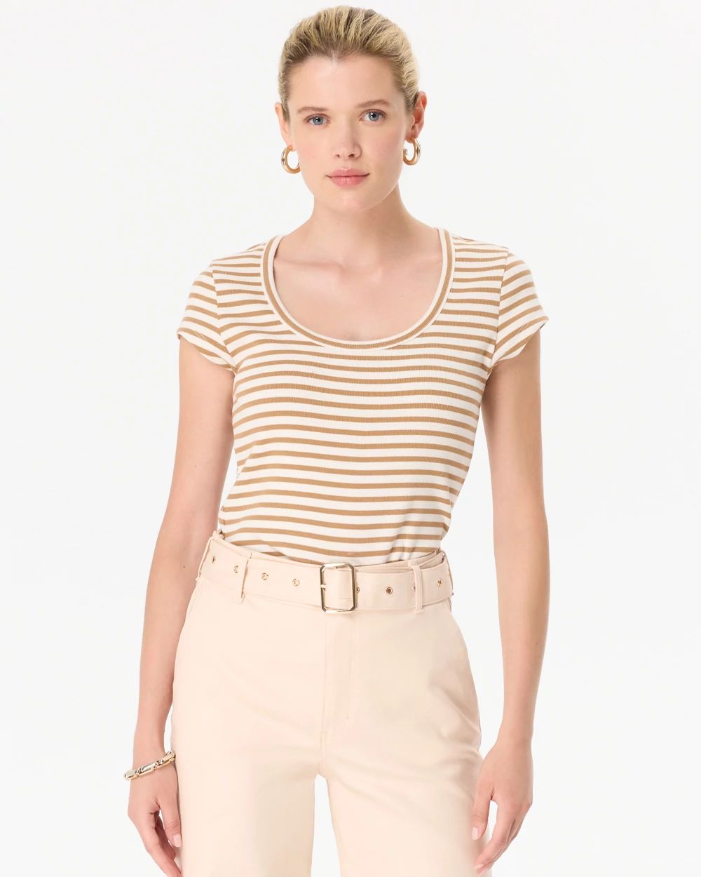 WHBM FORME™ Ribbed Scoop Neck Tee
