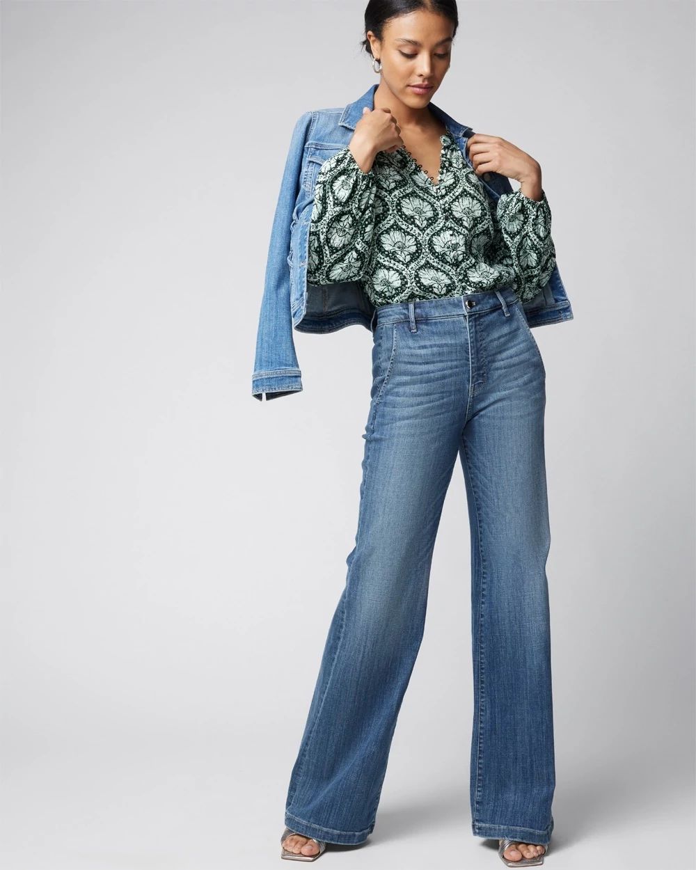 Curvy Extra High Rise Everyday Soft Denim Wide Leg Jeans