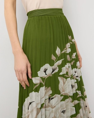 Pleated Chiffon Midi Skirt click to view larger image.