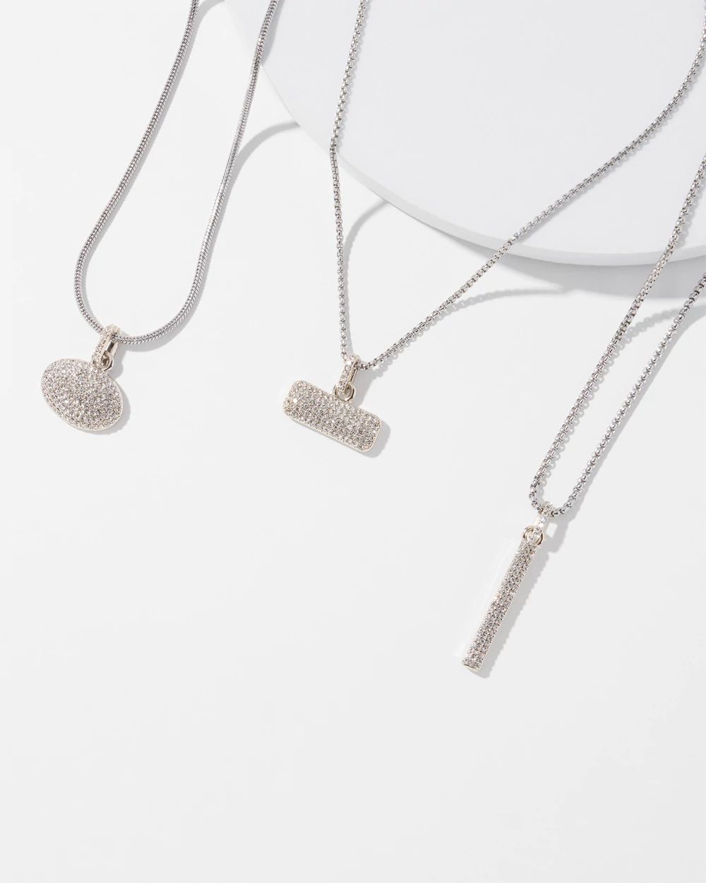 Multi-Row Pavé Mixed-Metal Necklace