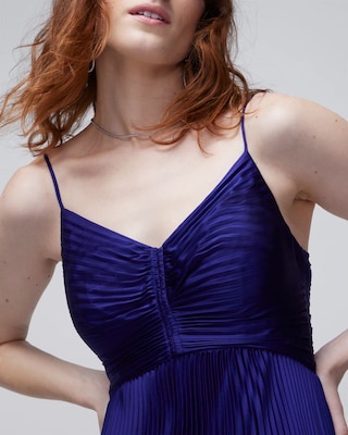Satin Pleated Maxi Dress