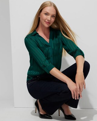 Outlet WHBM Shadow Stripe Shirt