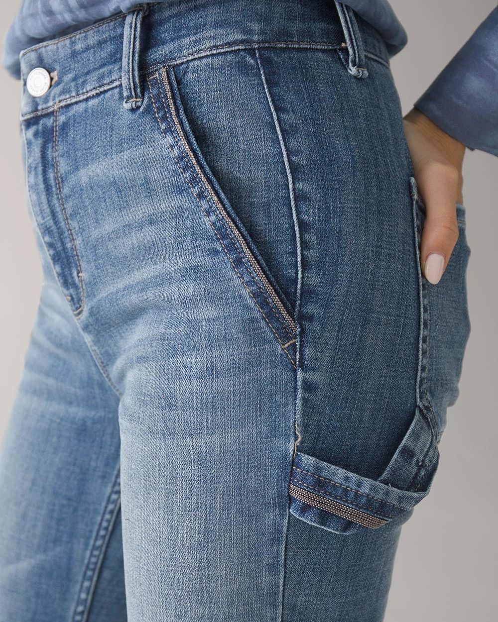 Petite High-Rise Everyday Soft Denim™ Utility Slim Ankle Jeans