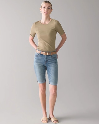 High-Rise Everyday Soft Denim™ Bermuda Shorts click to view larger image.