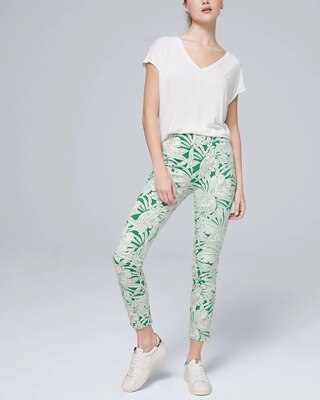 Pineapple-Print Skinny Crop Pants