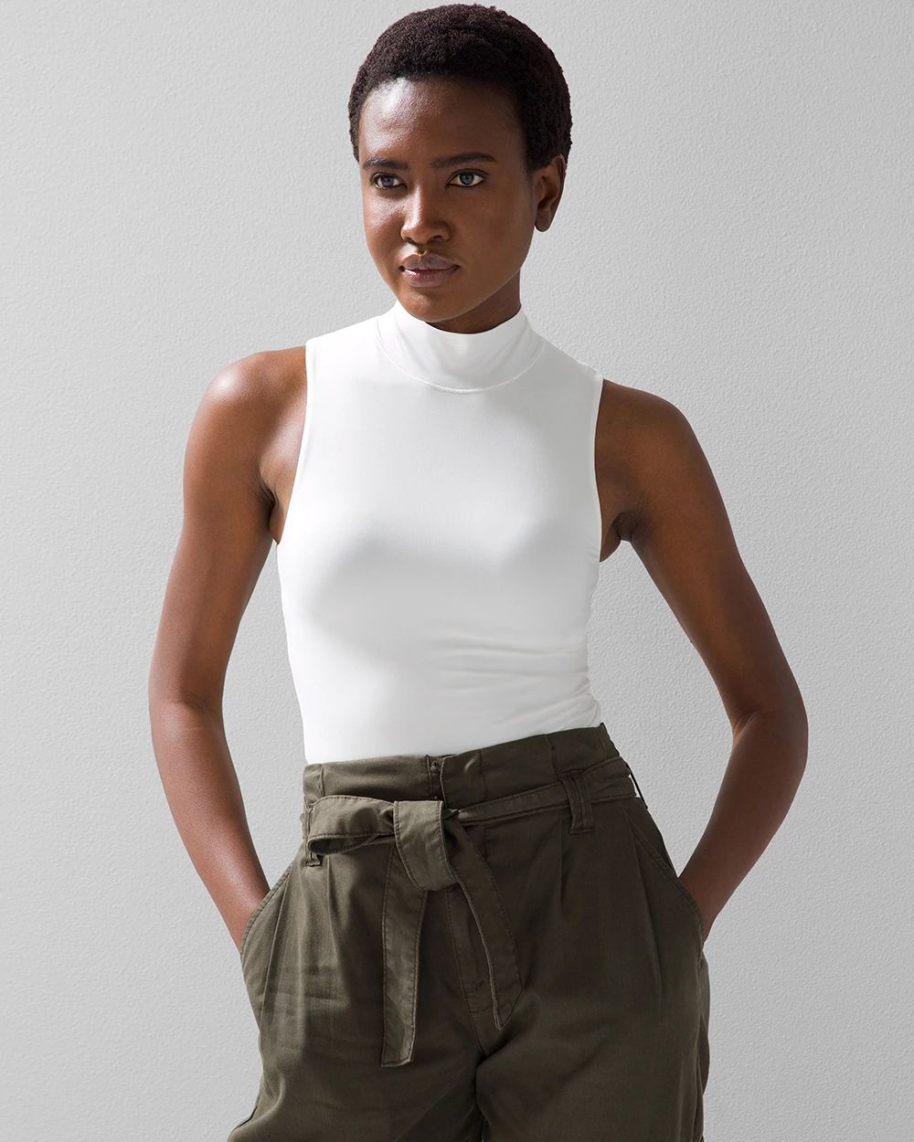 WHBM FORME™ All Ways Stretch Mock Neck Tank