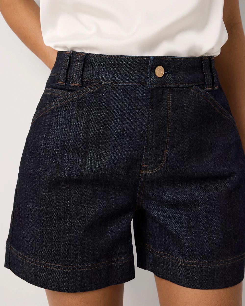 Tailored High Rise Denim Short