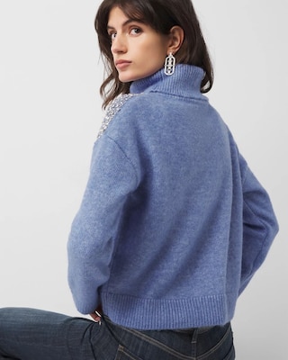 Embellished Turtleneck Sweater click to view larger image.