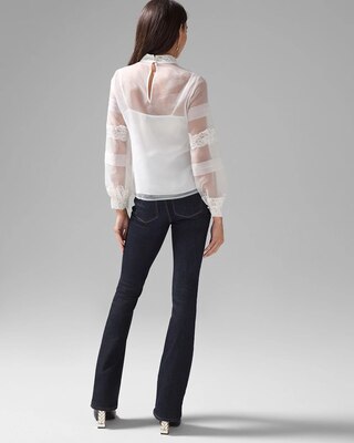 Organza Lace Trimmed Blouse