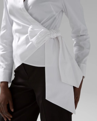 Tie-Waist Poplin Shirt