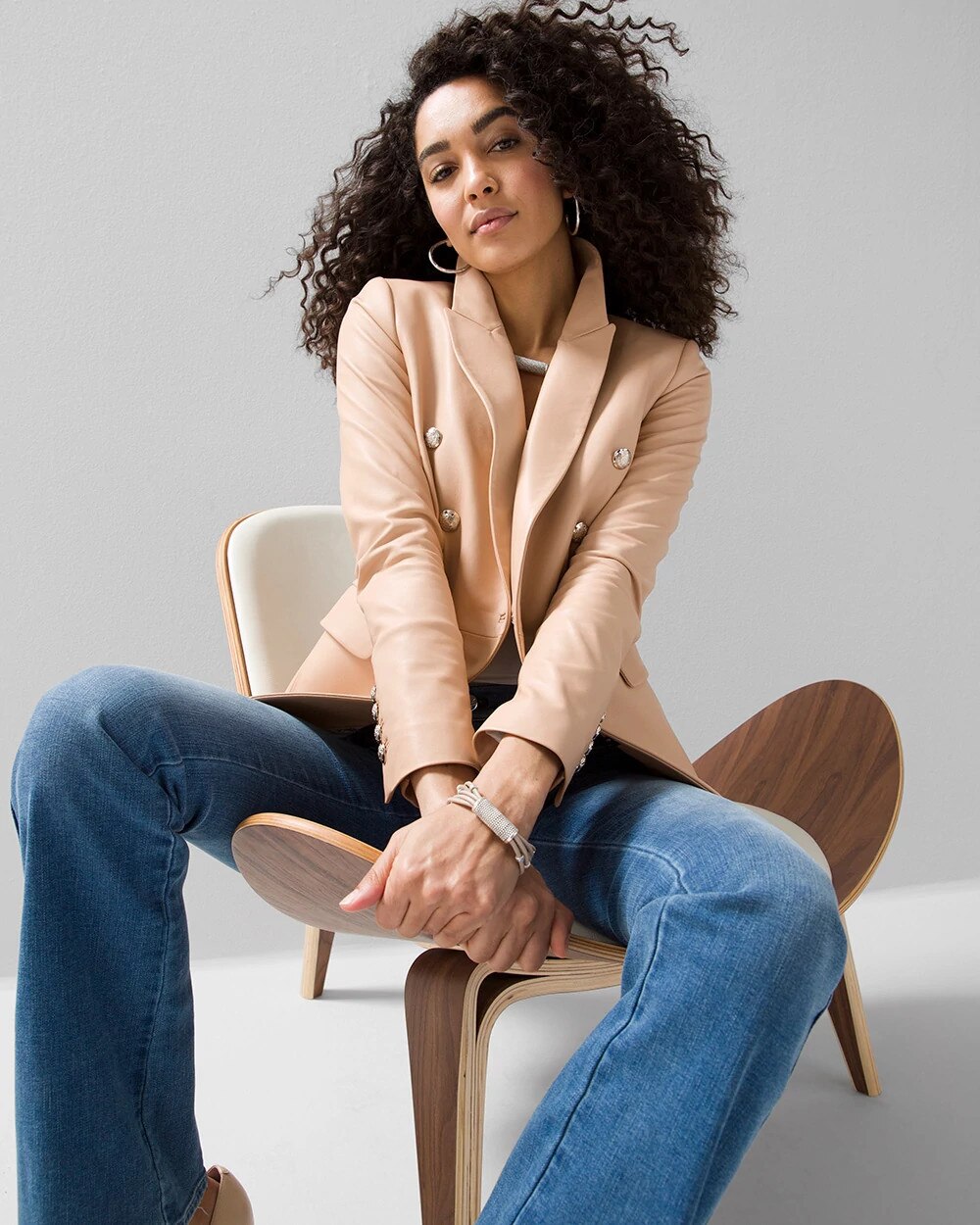 WHBM® Studio Leather Blazer