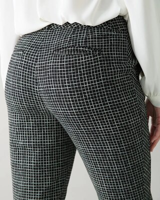 Plaid Comfort Stretch Slim Ankle Pants