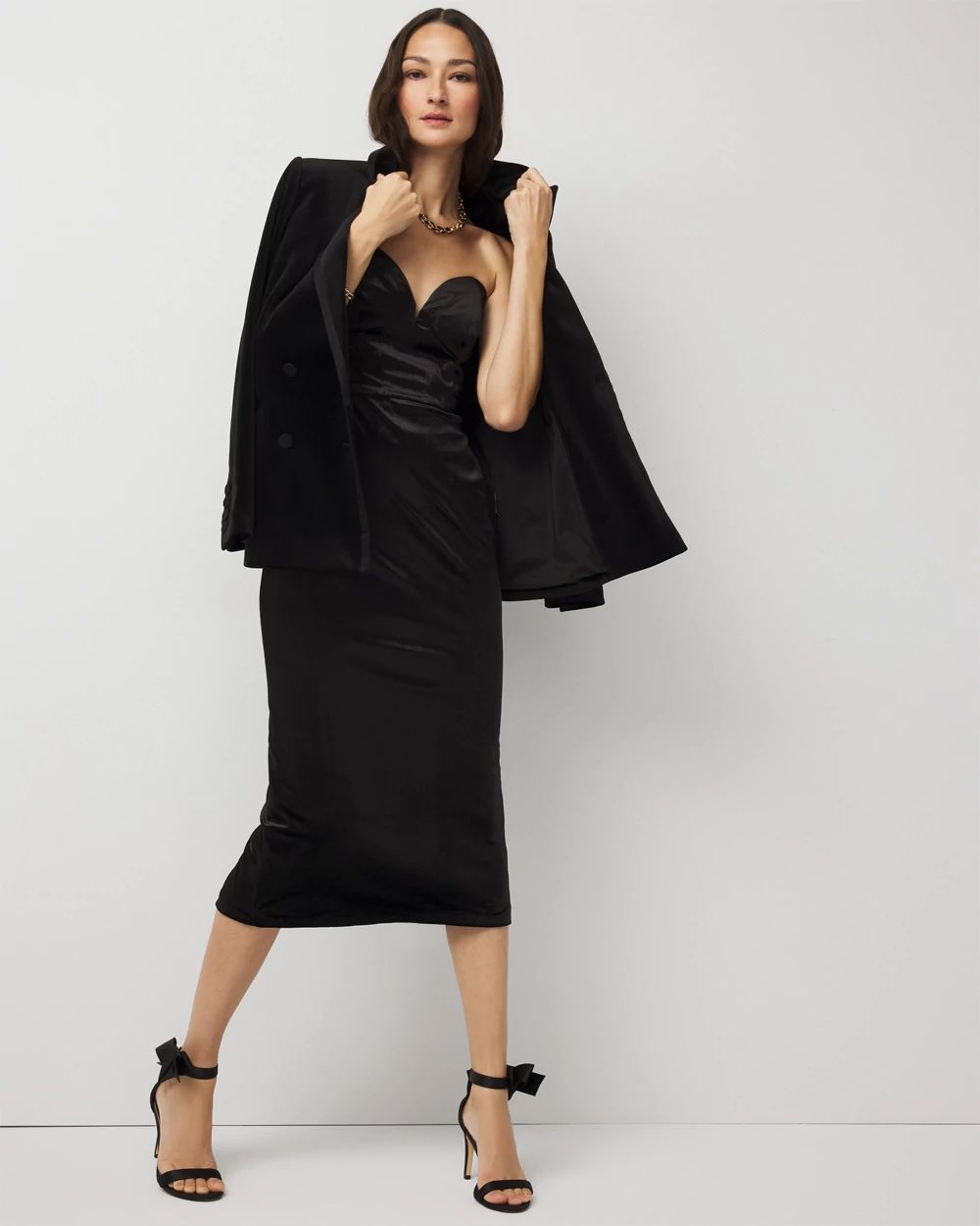 Petite Velvet Midi Dress click to view larger image.