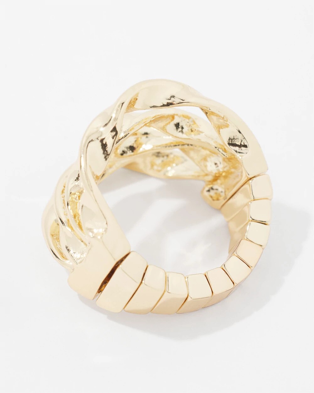 Gold Twisted Stretch Ring - image 3