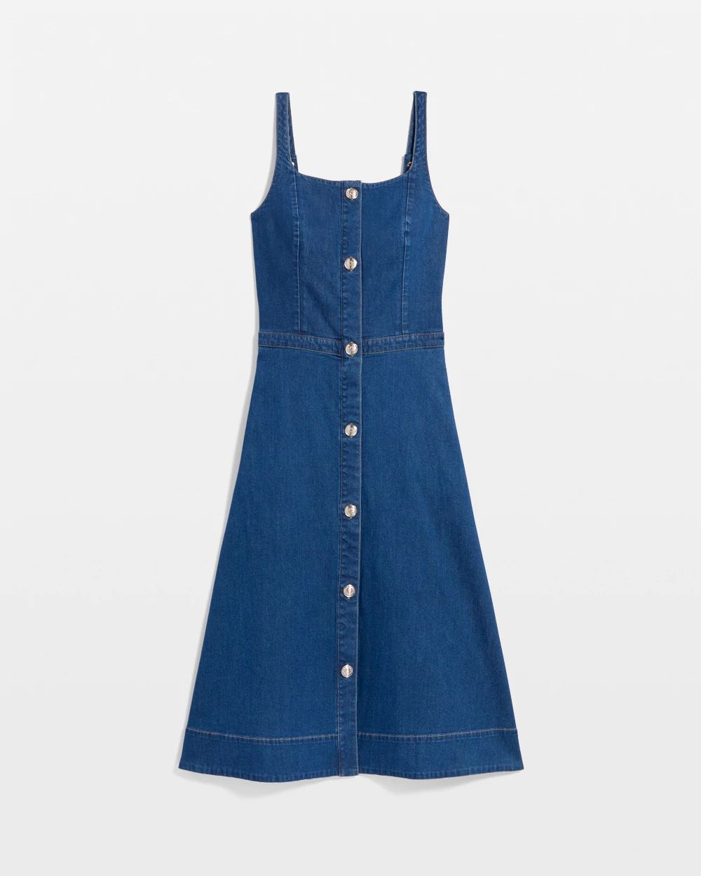 Sleeveless Denim Midi Dress
