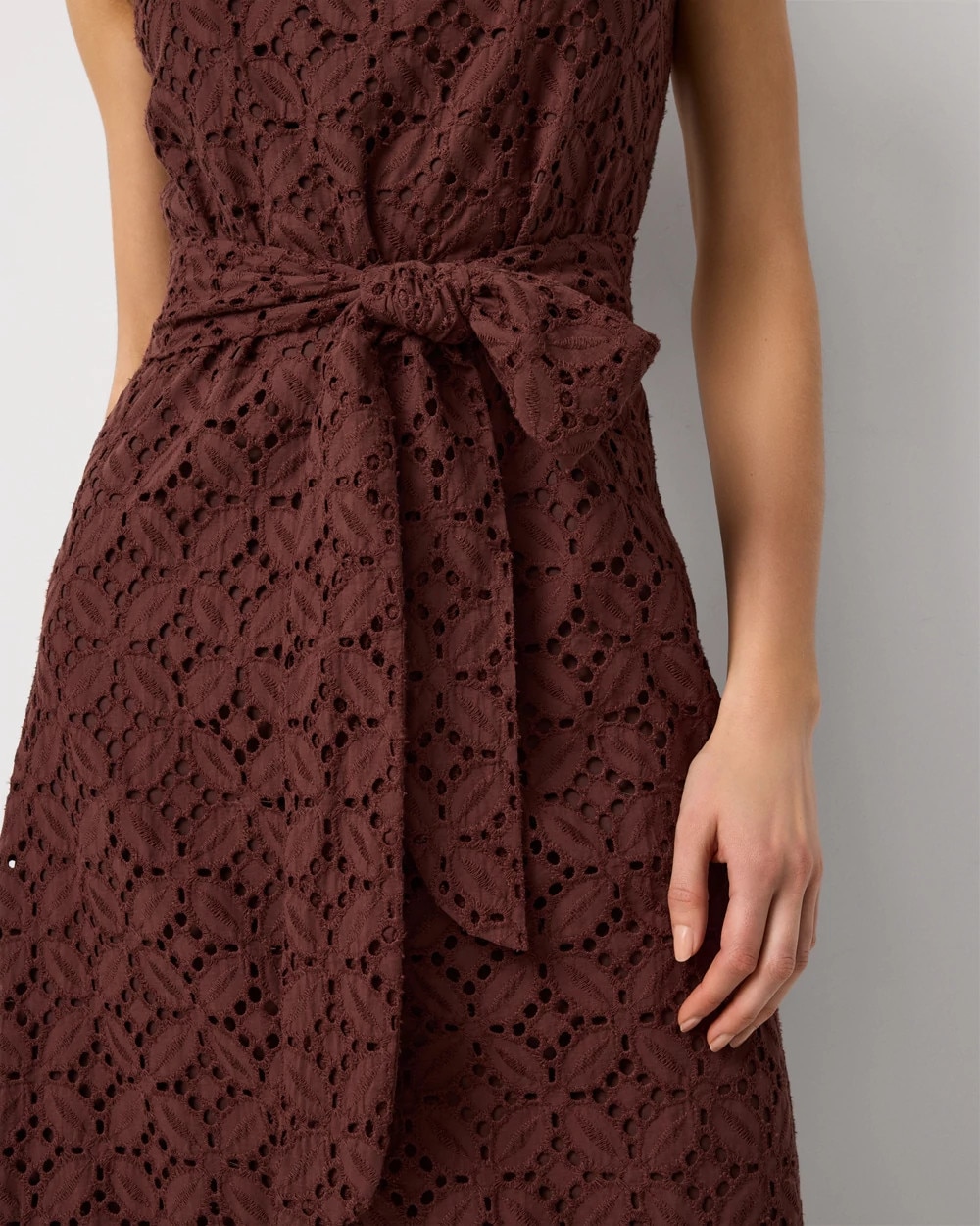 Eyelet Cotton Halter Dress