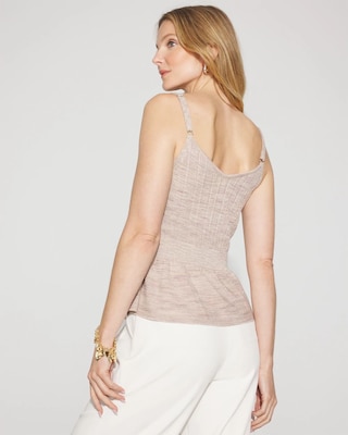 Metallic Peplum Sweater Tank click to view larger image.