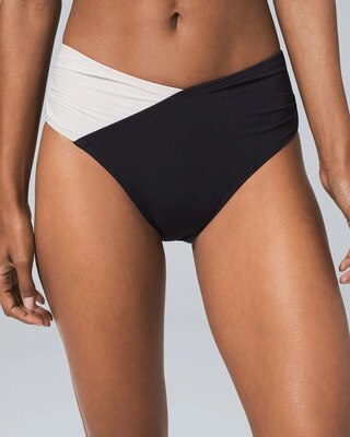 Two-Tone High-Waist Wrap Bikini Bottom