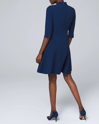 Keyhole-Neckline Fit-and-Flare Dress