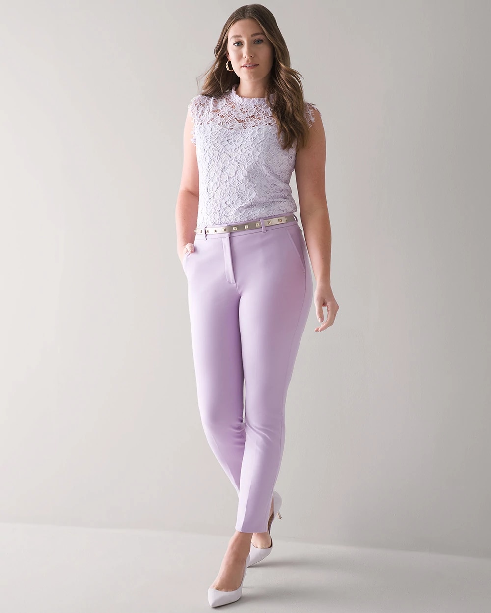 Product image for Curvy-Fit Comfort Stretch Slim Ankle Pants