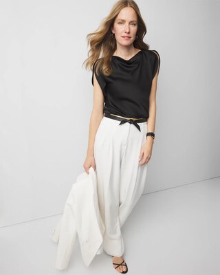 Satin Petal Sleeve Blouse click to view larger image.