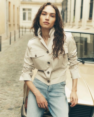 Petite Cropped Utility Jacket