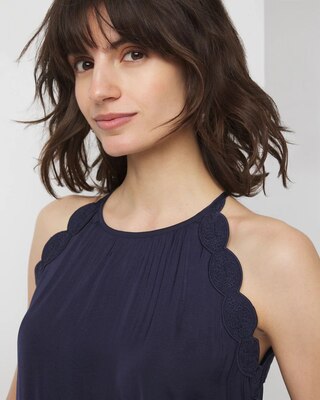 Embroidered Detail Halter Top