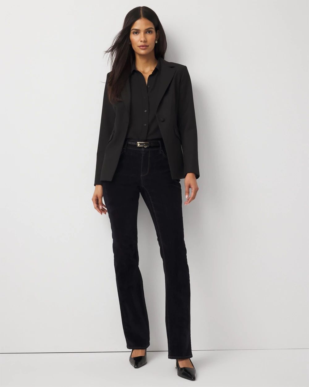 Flocked Denim Mid Rise Bootcut Jean