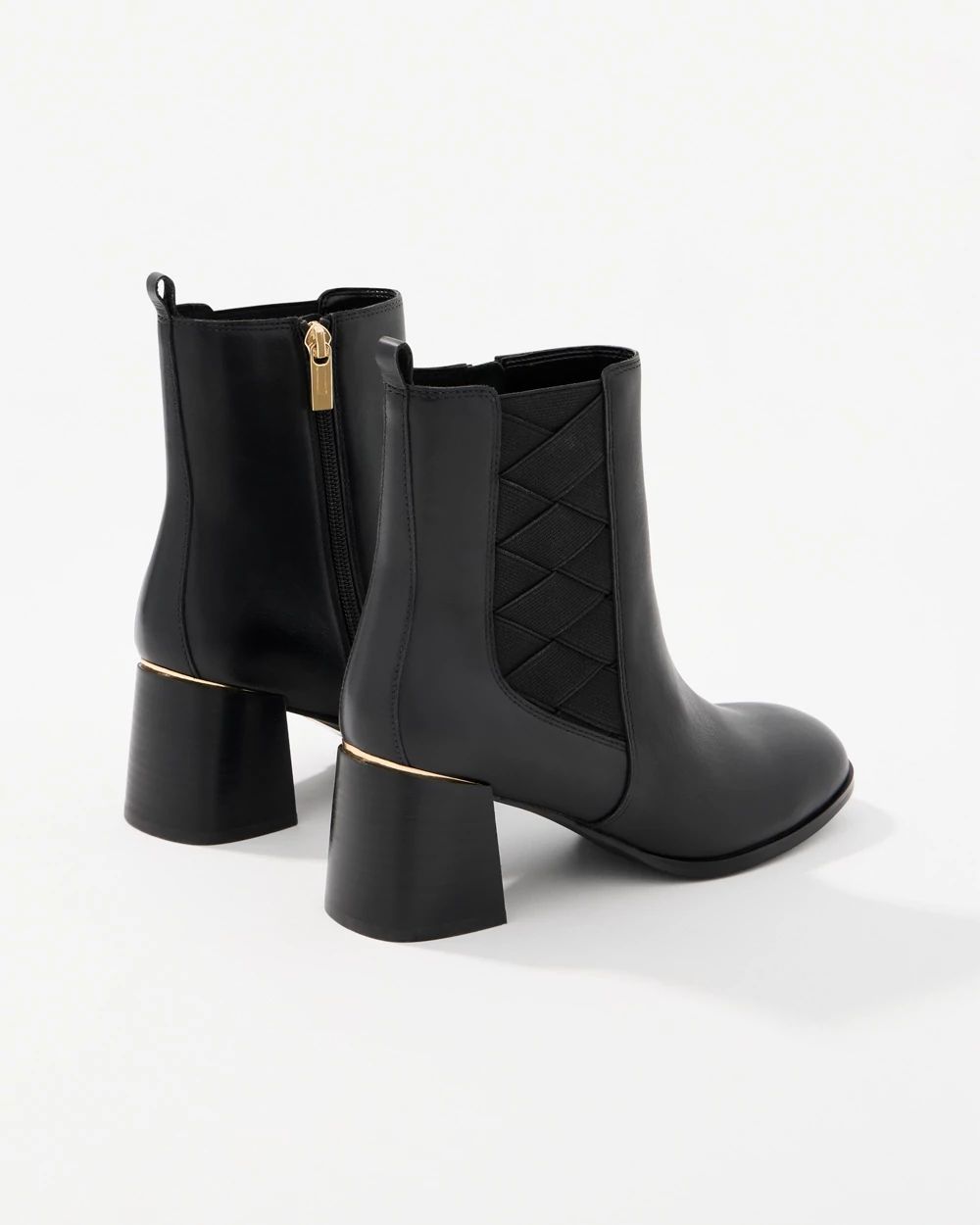 Faux Leather Heeled Ankle Boots click to view larger image.