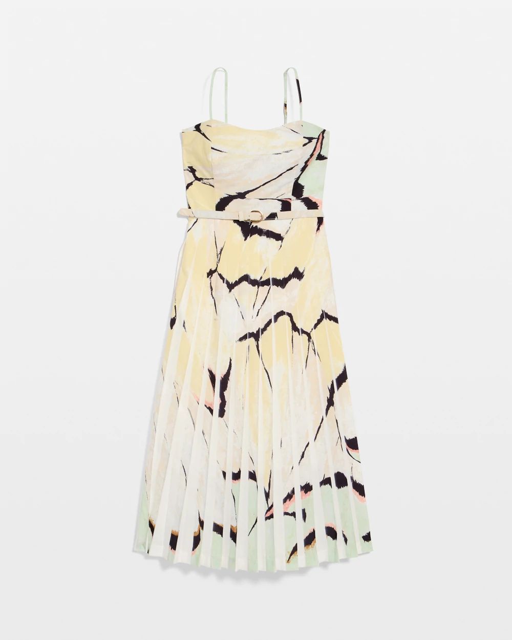 Pleated Strapless Midi Dress click to view larger image.