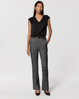 Petite Herringbone High-Rise Blake Bootcut Pant