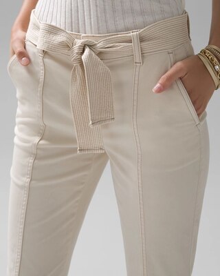 Pret High-Rise Belted Straight Cropped Pant