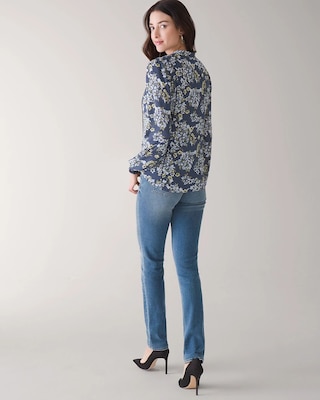 Long-Sleeve Honey Floral Blouse click to view larger image.