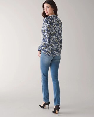 Long-Sleeve Honey Floral Blouse