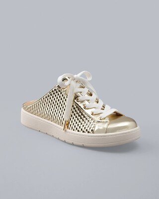 WHBM Kicks Quilted Metallic Mule Sneakers