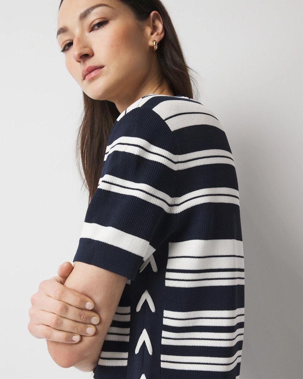 Lace Up Side Sweater Tee - image 3