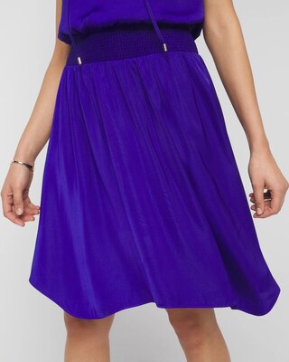 Sleeveless V-Neck Halter Blouson Dress