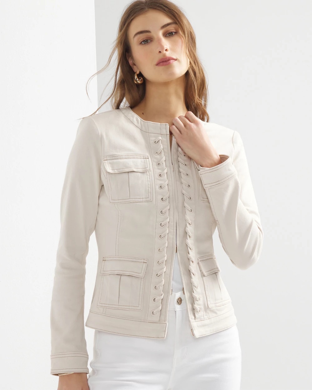 WHBM Lace-Up Stylist Jacket
