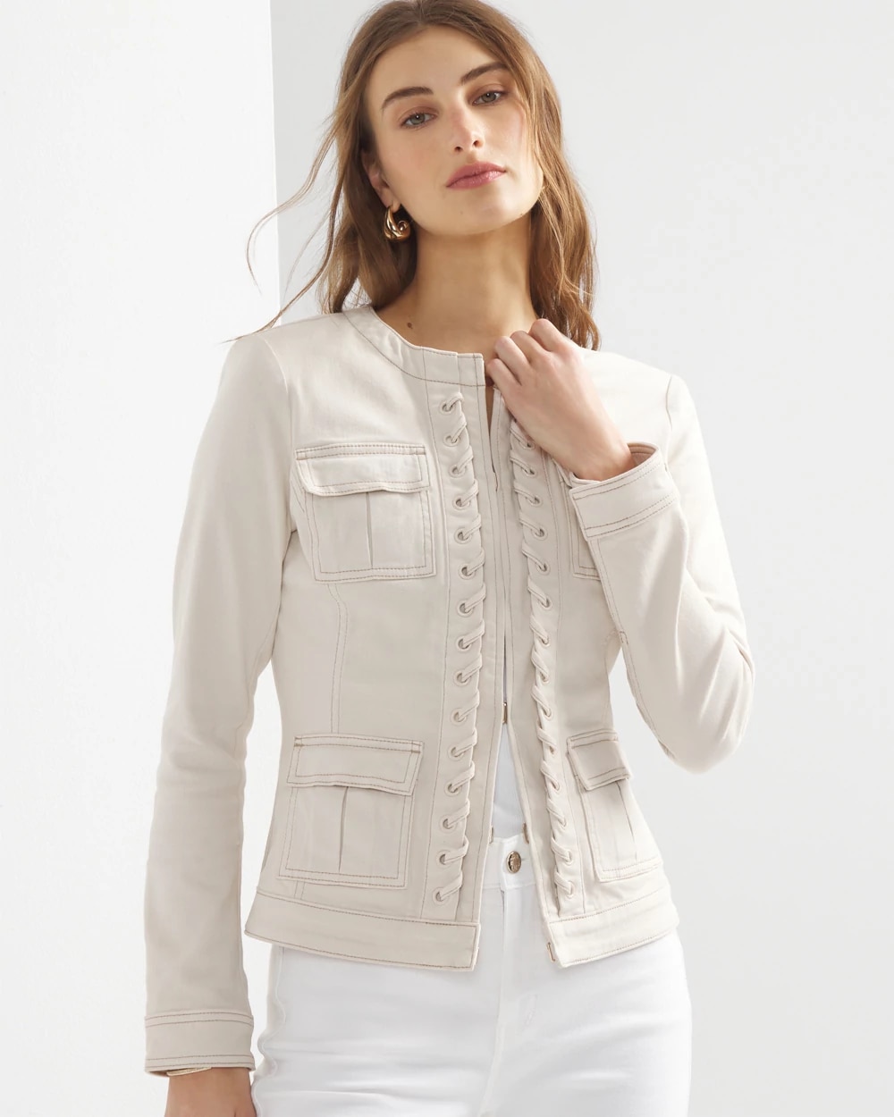 WHBM Lace-Up Stylist Jacket