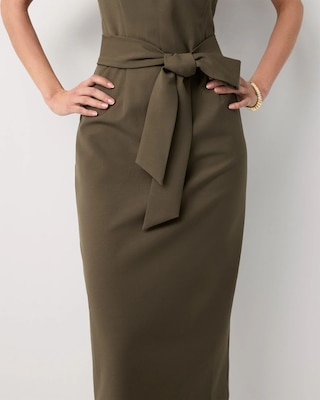 Petite Sleeveless Belted Sheath Dress click to view larger image.