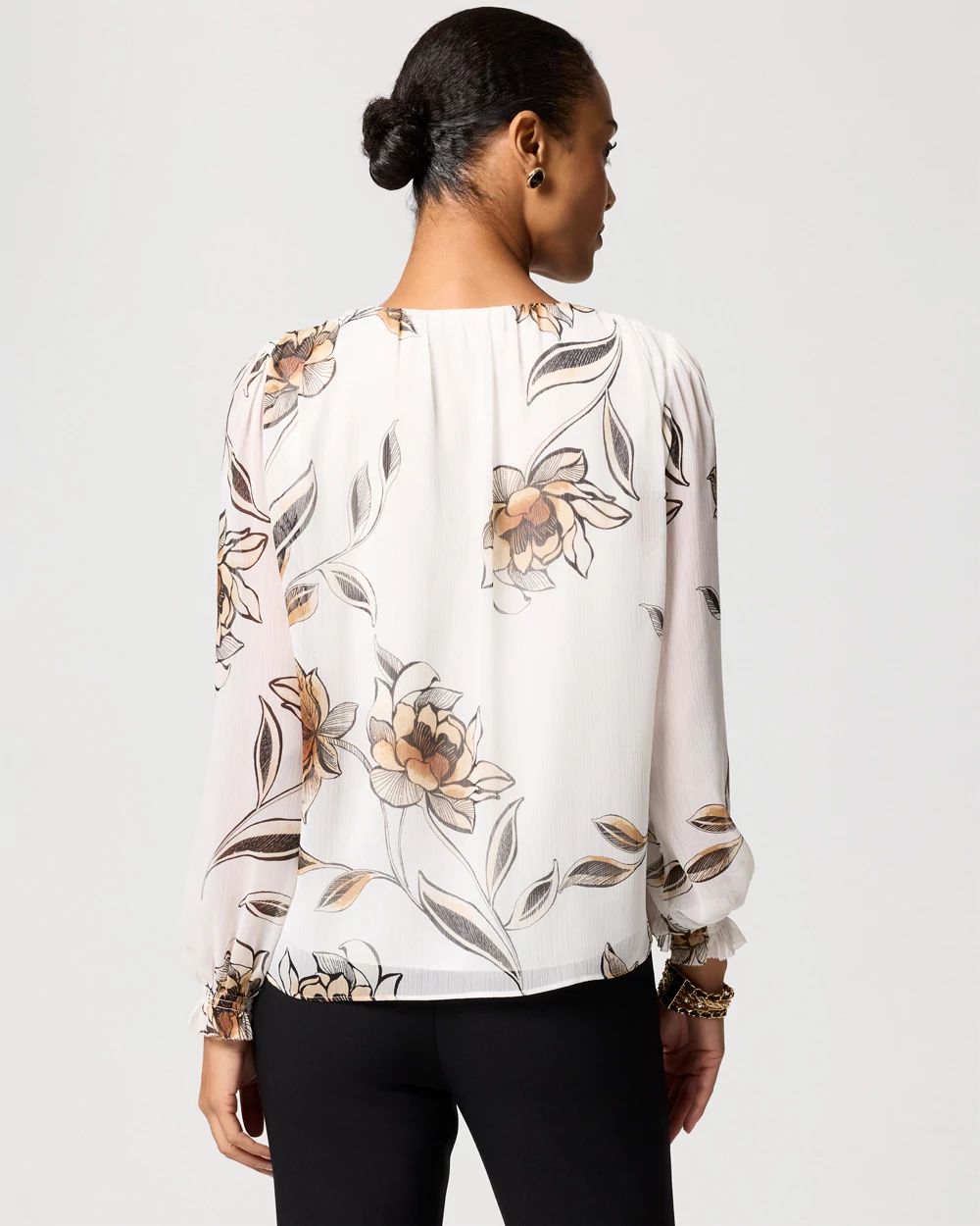Long Sleeve Chiffon Blouse click to view larger image.