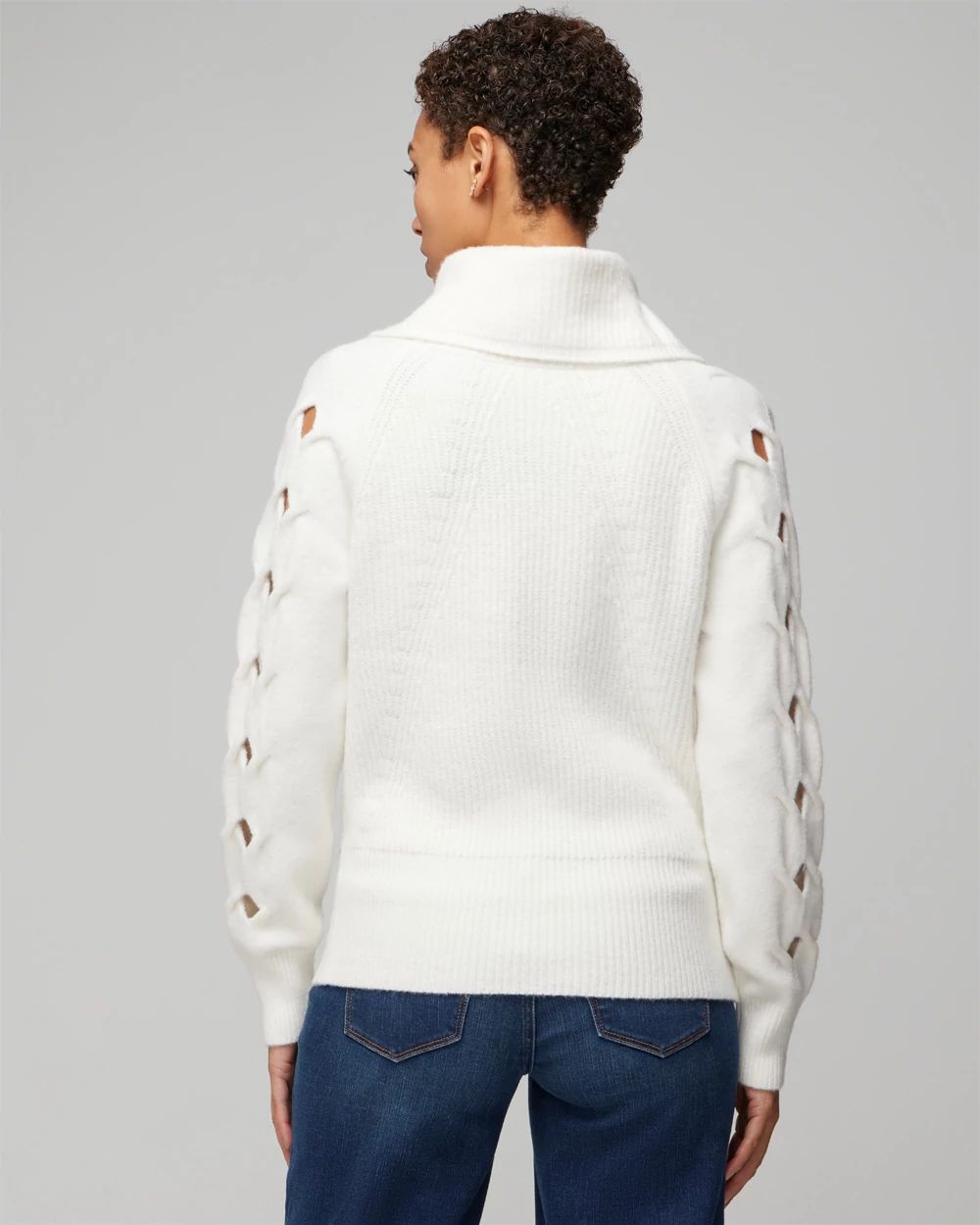 Novelty Sleeve Half Zip Pullover