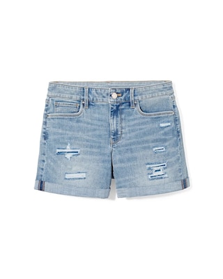 Curvy-Fit Mid-Rise Everyday Soft Denim™ Destructed Shorts