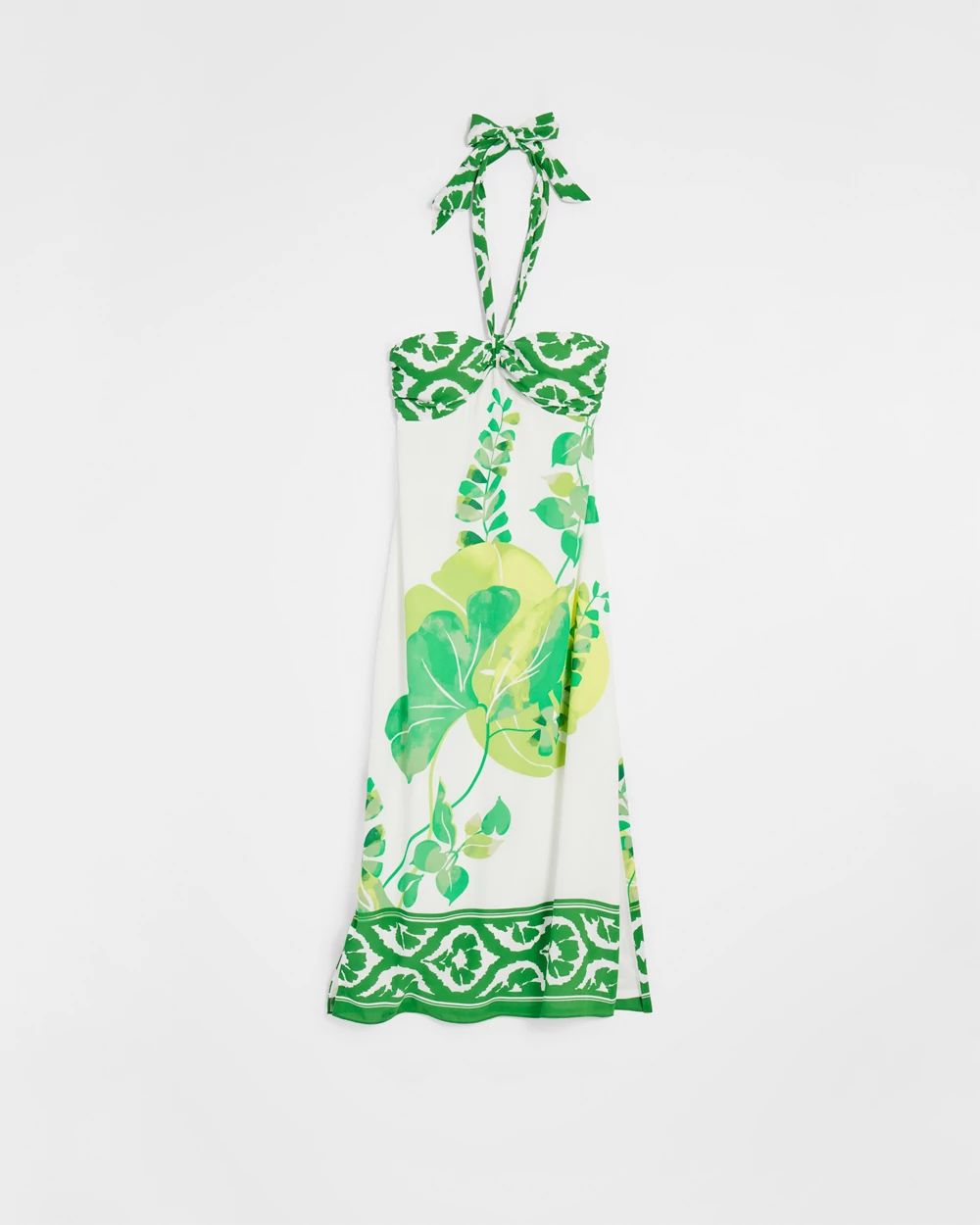 Tie-Neck Halter Midi Dress