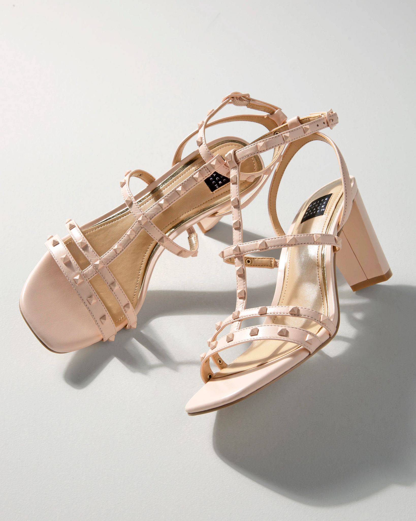 Strappy Studded Mid-Heel Sandal