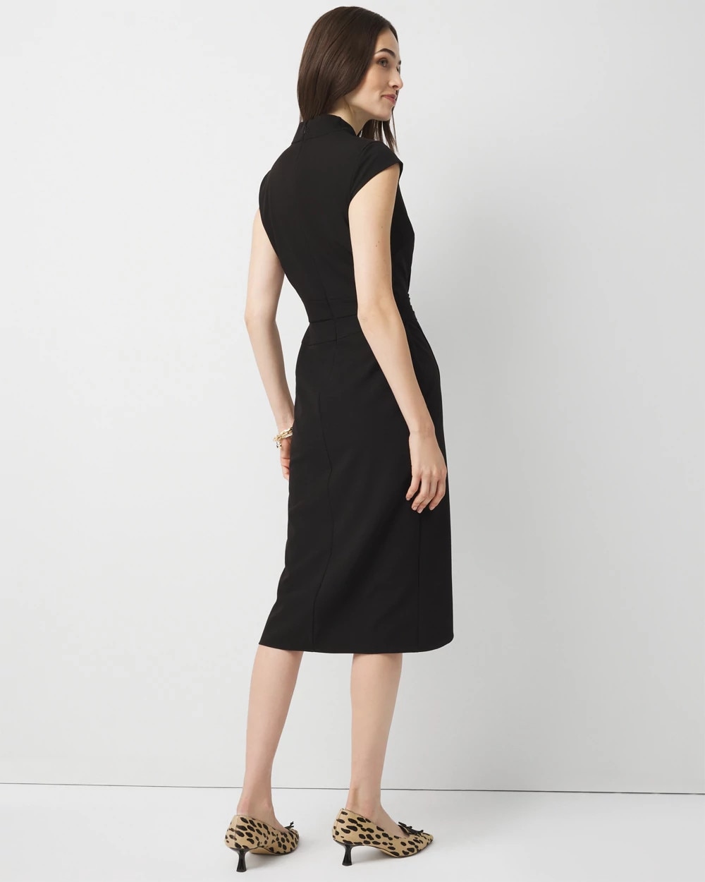 Petite Front Twist Sheath Dress