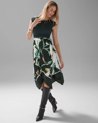 Handkerchief-Hem Midi Dress
