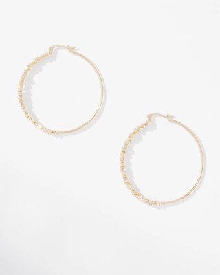 Gold Crystal Baguette Hoop Earrings