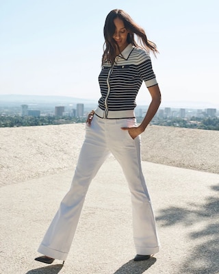 Cuffed High Rise Flare Jean